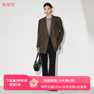 XG/雪歌25年冬季新款简约闪亮圆领长袖针织衫女上衣XL401606B884