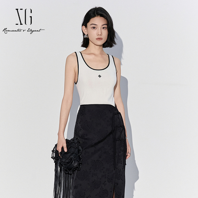 XG/雪歌2025夏季新款百搭打底无袖针织背心女上衣XL211817A891