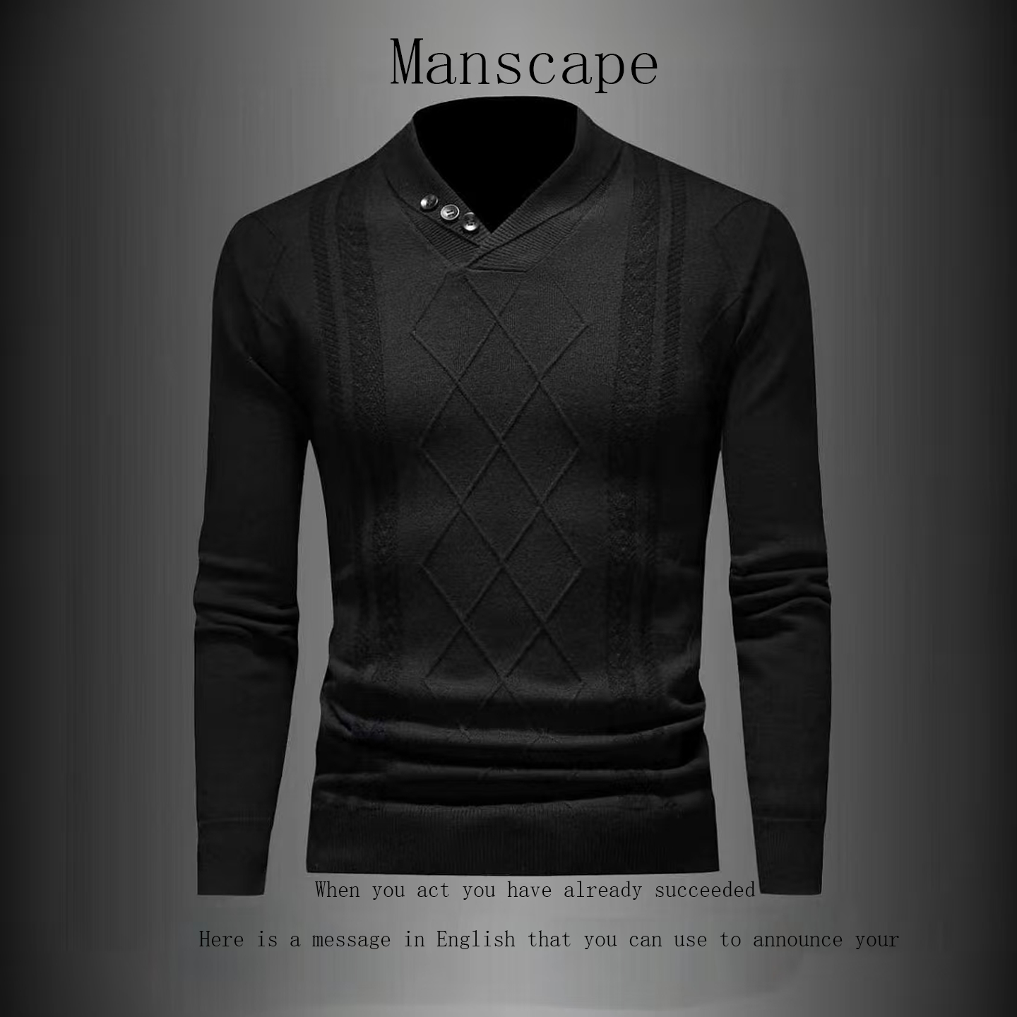 冬季男士轻奢保暖V领羊毛衫