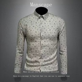 男士 长袖 2026春秋新款 轻奢碎花衬衫 高级休闲修身 高端印花潮牌衬衣