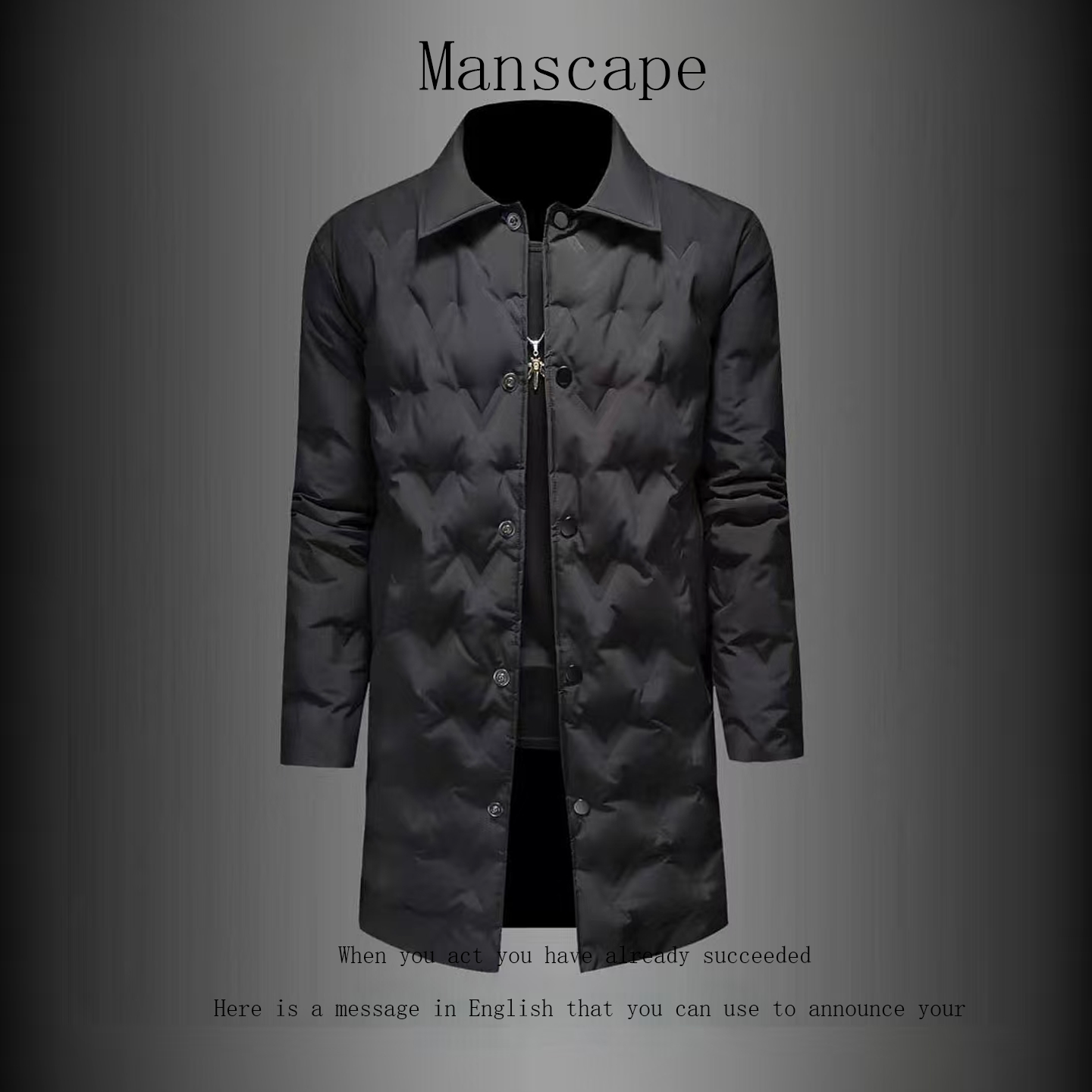 90%白鸭绒衬衫领羽绒服男长款