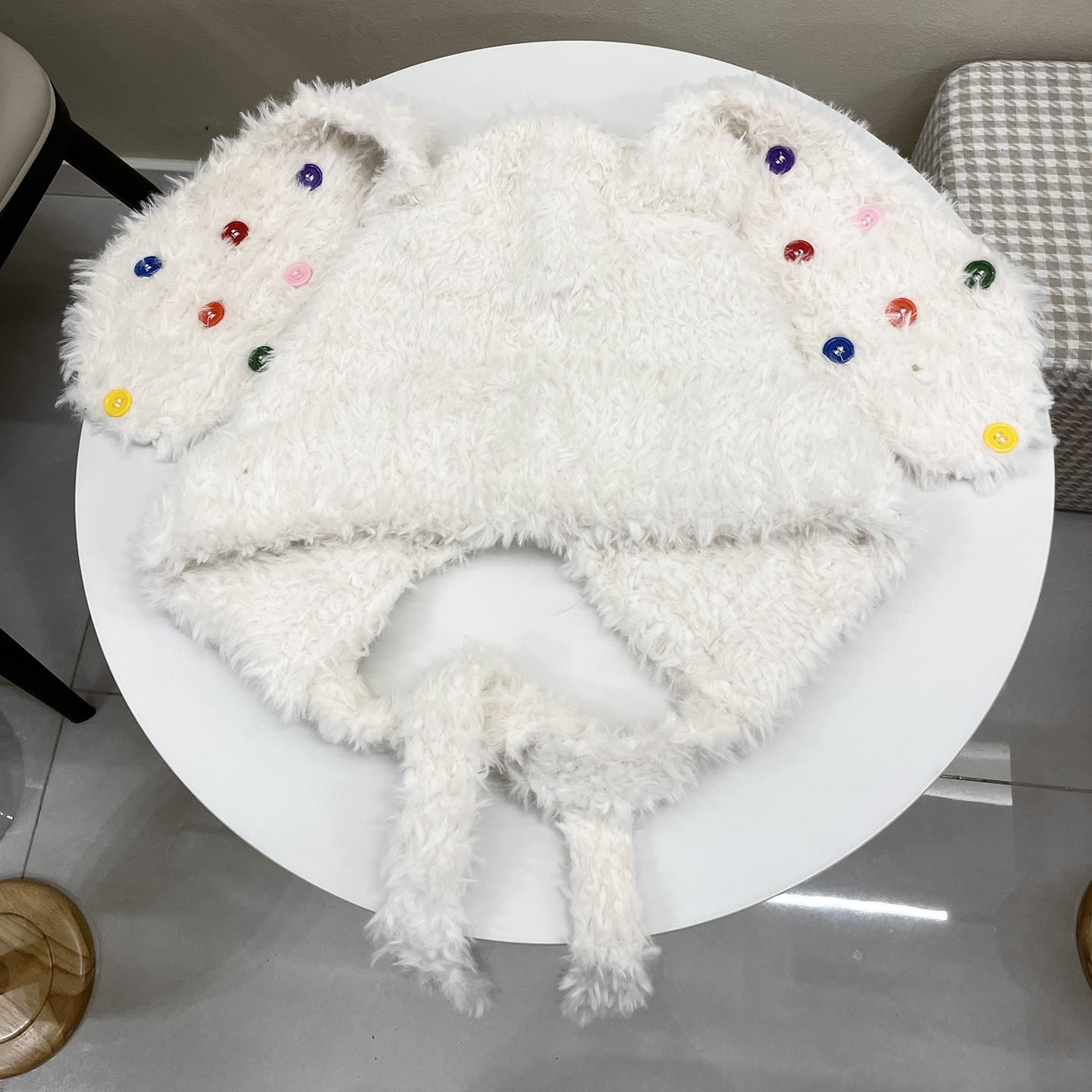 可爱毛绒兔耳朵帽子女2025秋冬帽