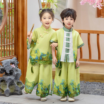 儿童汉服夏季六一唐装演出服古装