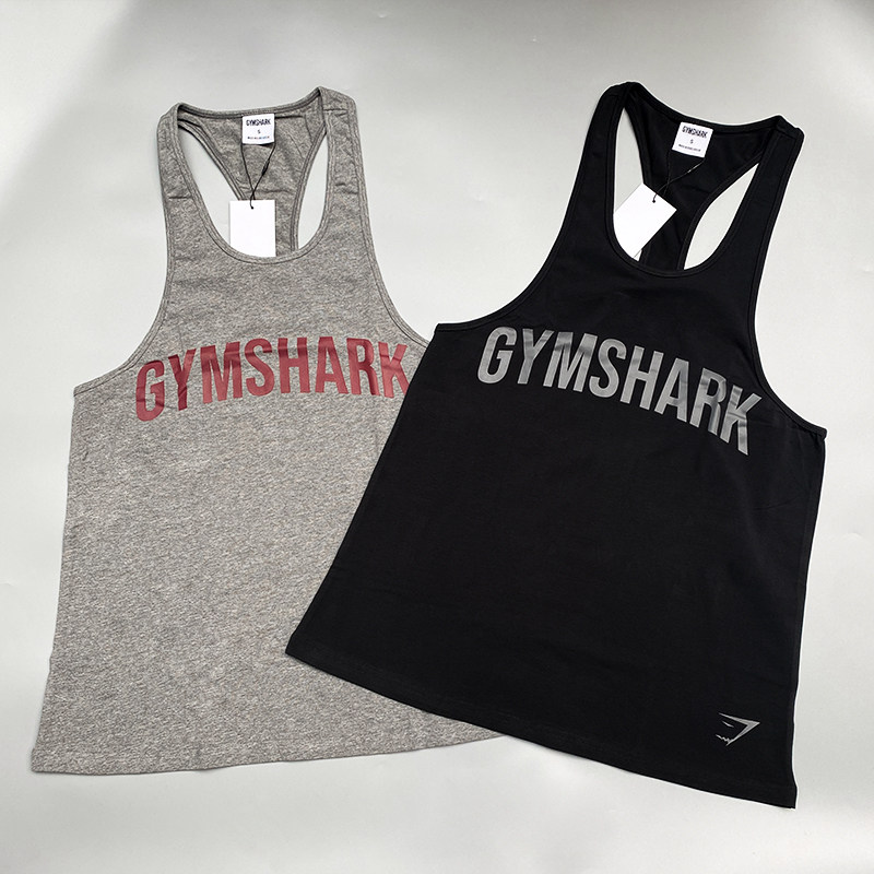 Gymshark鲨鱼健身运动工字背心男装夏季新款宽松休闲透气无袖上衣图片