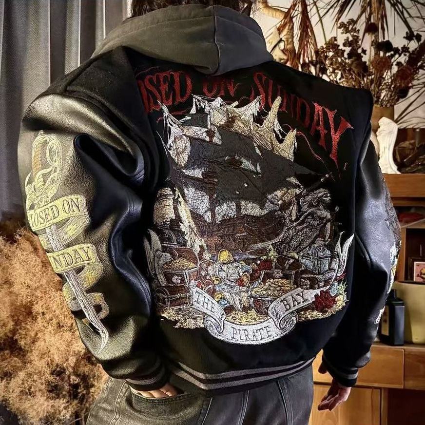 关闭周日男女同款黑珍珠美式复古