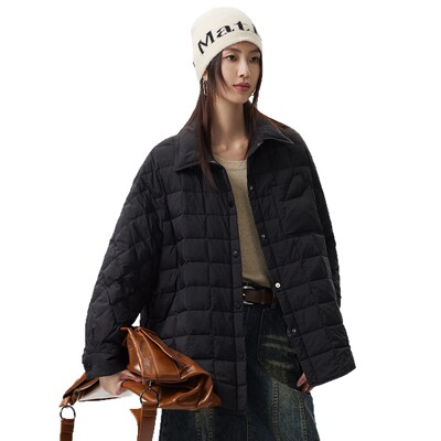 2025年新款白鸭绒衬衫领羽绒服