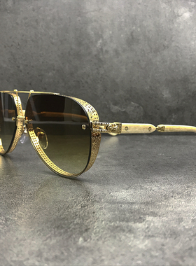 重度奢华珍藏版 复古经典大框墨镜男女 大脸 柳钉镂空太阳镜潮