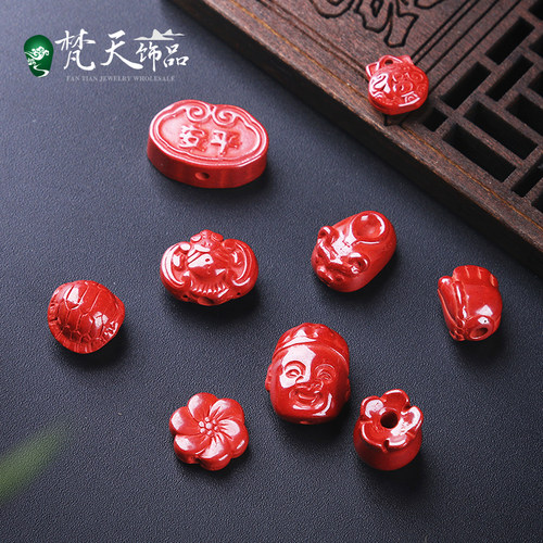 天然高含量帝王砂平安福袋富甲佛手送财童子108diy手链隔珠