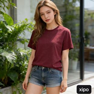 16.5μm美利奴全羊毛女户外短袖基础款日常穿搭通勤女士直腰短袖