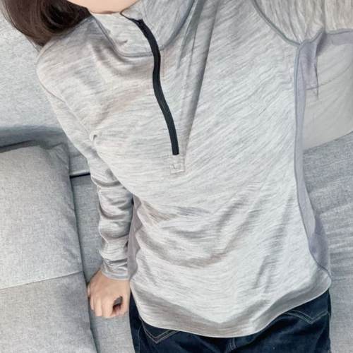 16.5微米美利奴羊毛女士半拉链薄外套户外皮肤衣吸湿排汗速干