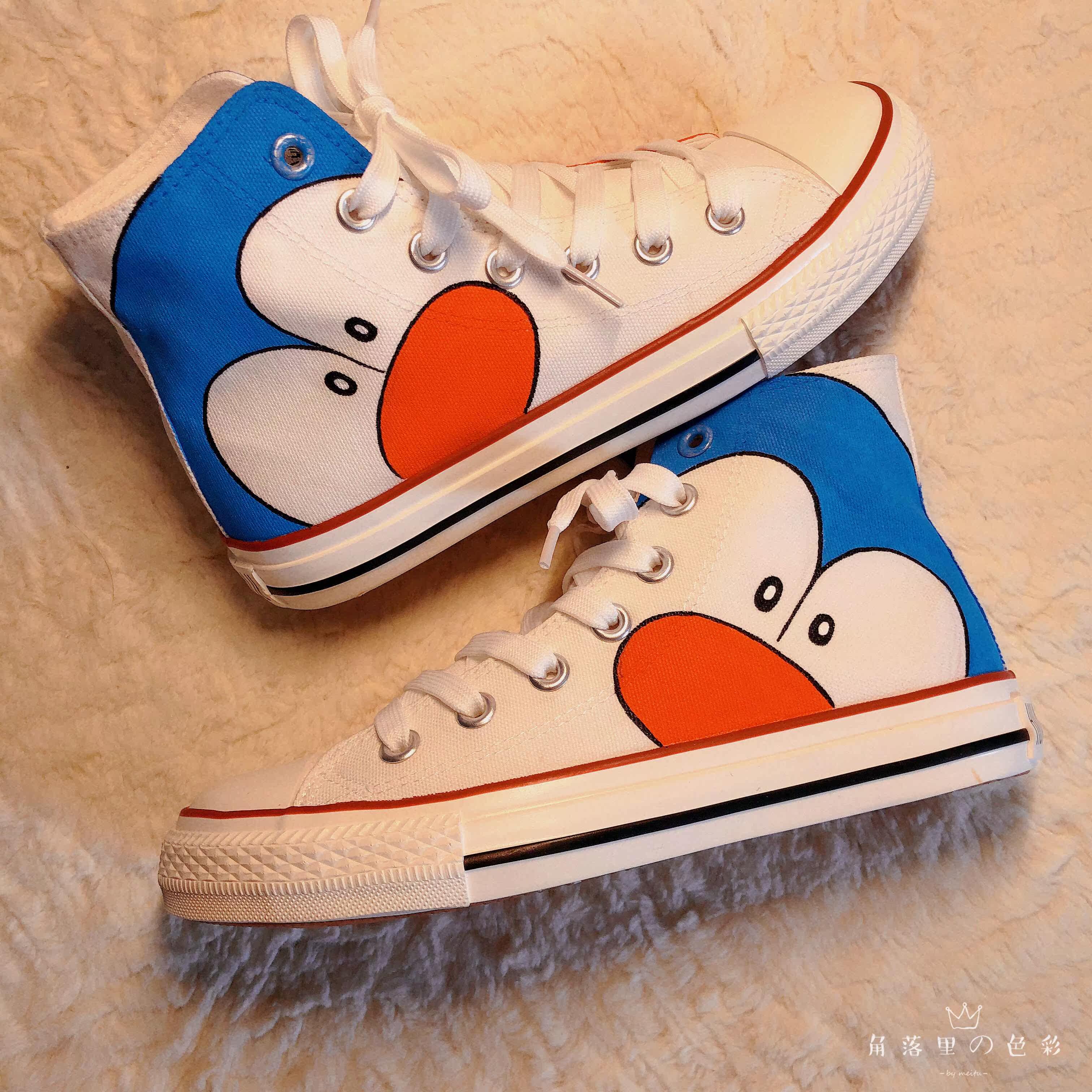 2020新款包邮环球经典高帮系带帆布鞋手绘哆啦A梦机器猫小叮当|msdalam kategori Kasut wanita, kasut kanvas - dari Buy2taobao.com untuk memberikan perkhidmatan ejen Taobao profesional membeli