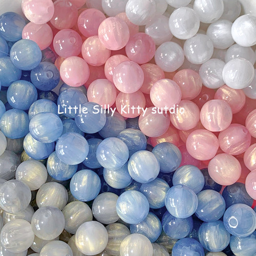 树脂梦幻细闪圆珠diy串珠材料