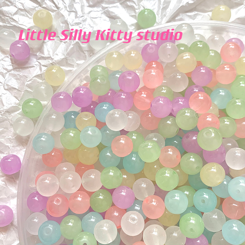 20颗装甜美果冻仿玉质玻璃琉璃散珠圆珠diy串珠手链项链饰品材料