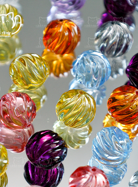 14mm仿水水琉璃玻璃灯笼散珠子手工diy串珠手链项链饰品配件材料
