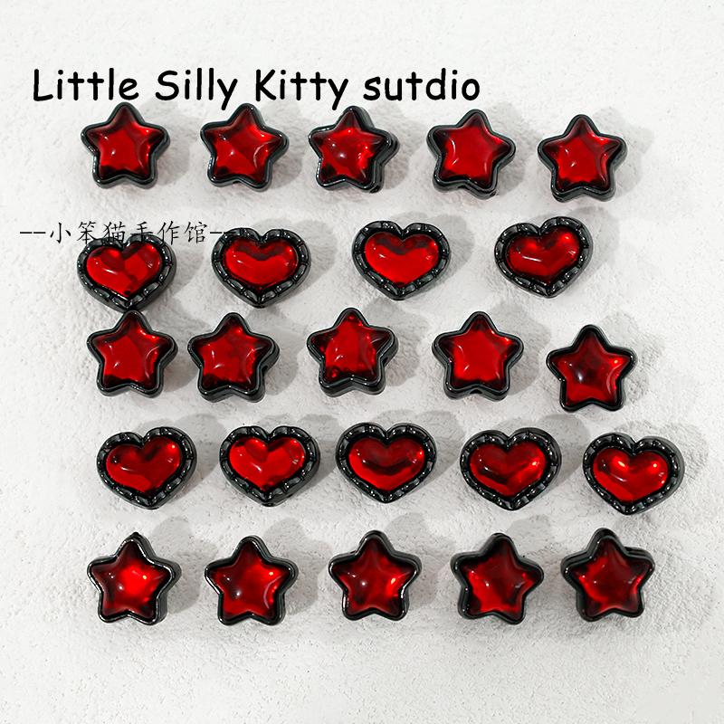 枪黑色红色星星饰品配件合金