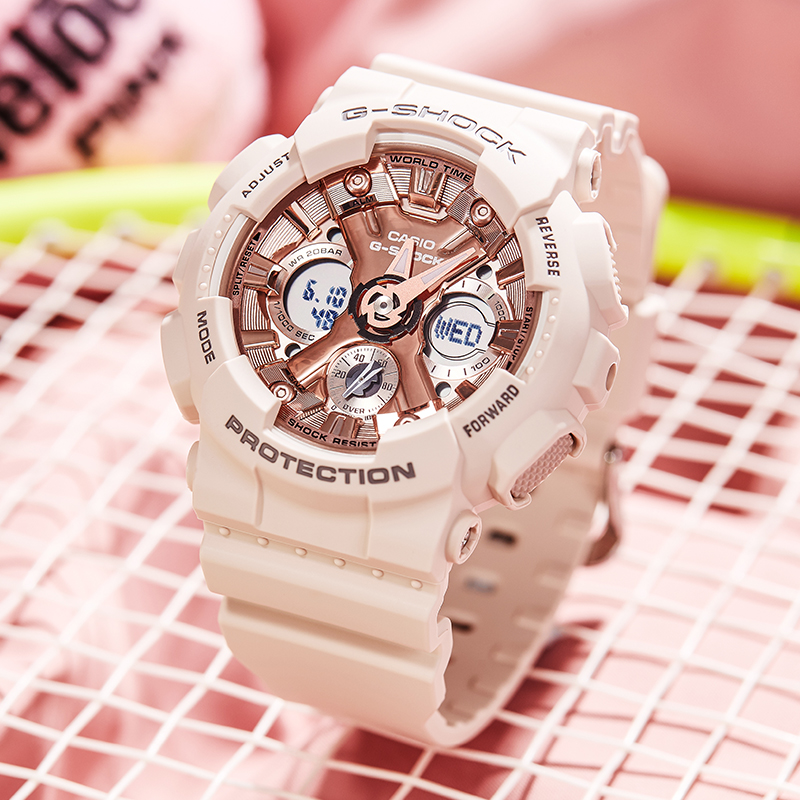 casio卡西欧手表女款g-shock独角兽学生运动防水电子表gma-s120mf