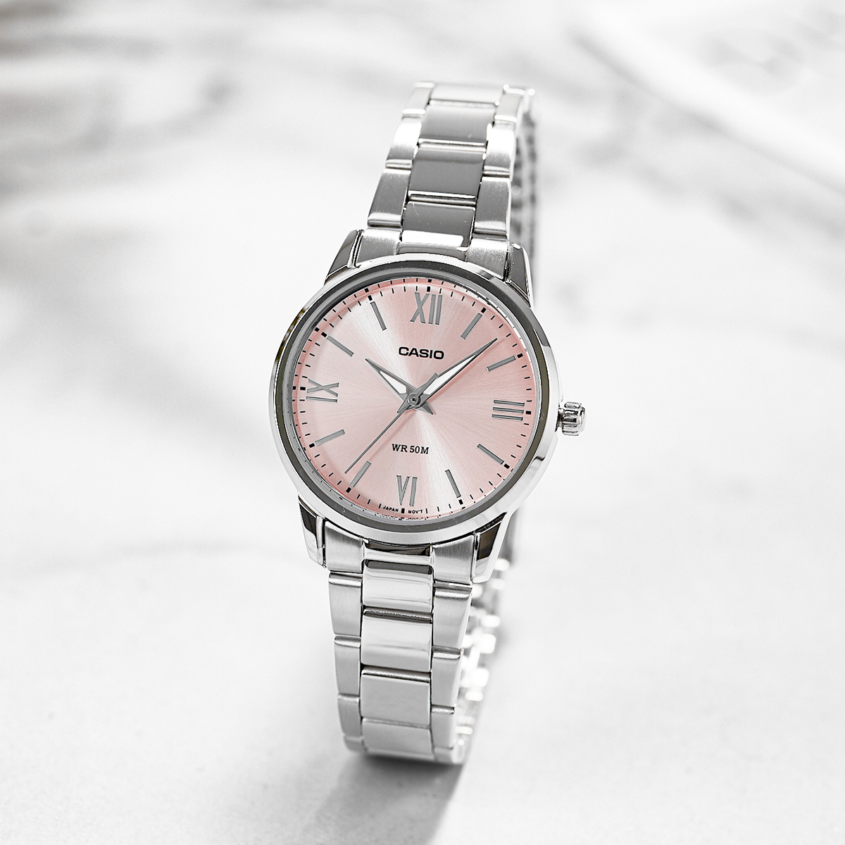 卡西欧手表女学生表简约气质石英钢带手表LTP-1303dd香港直邮