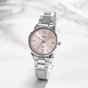 卡西欧手表女学生表简约气质石英钢带手表LTP 1303dd香港直邮