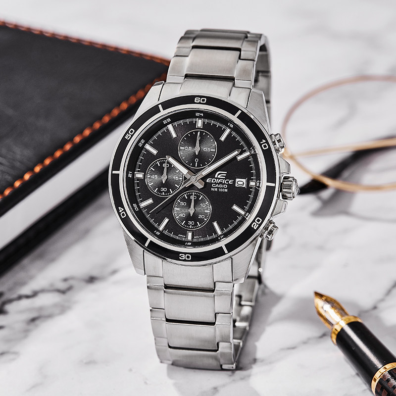 casio卡西欧手表男士钢铁之心商务防水石英腕表正品efr-526d-1a