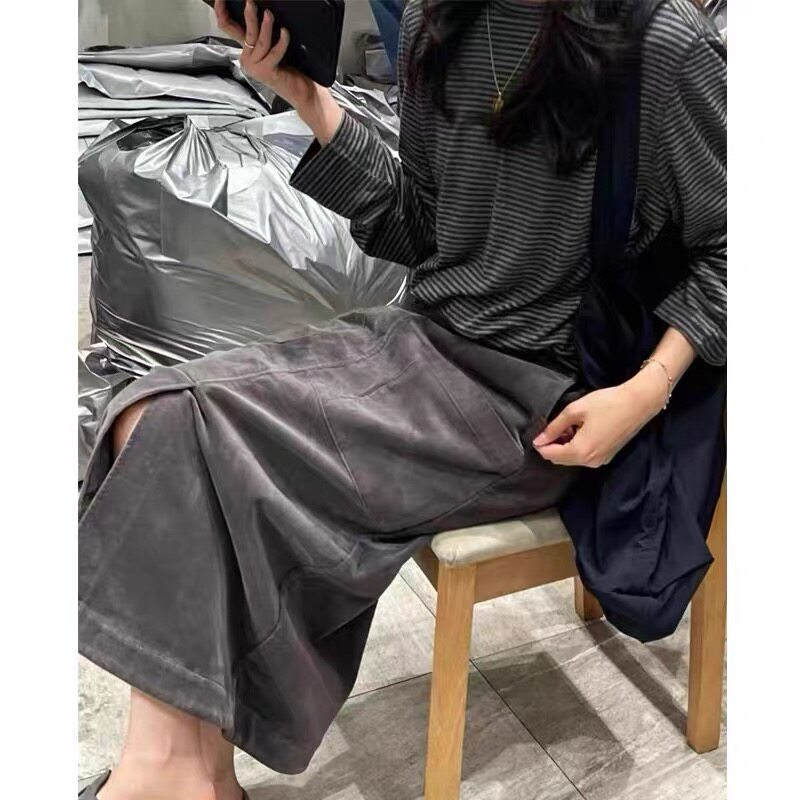 超级软糯亲肤~日系复古色织条纹绒感圆领T恤