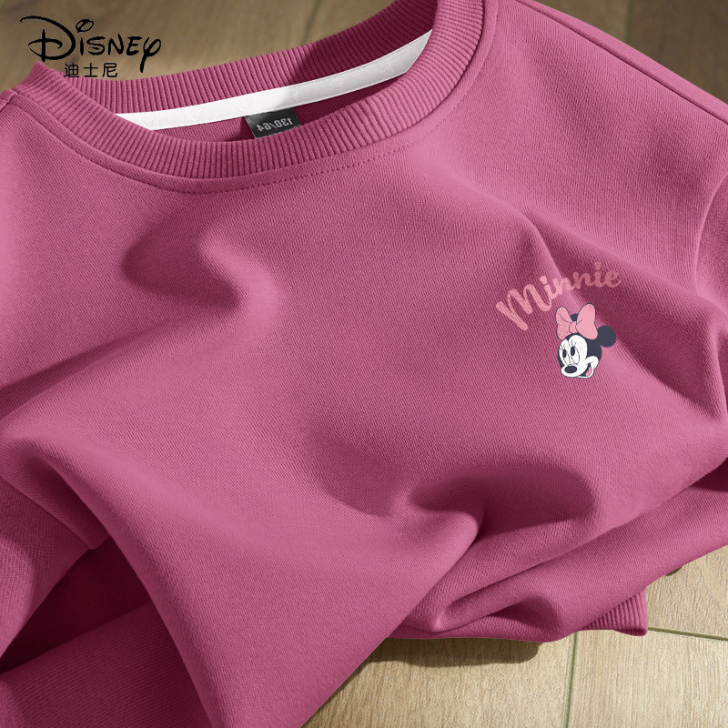 迪士尼女童卫衣春秋款2026新款童装女孩内搭上衣洋气时髦儿童春装