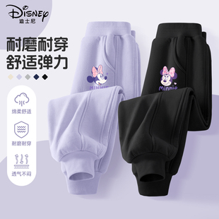 迪士尼女童裤子春秋2026新款春季外穿宽松休闲大童运动裤儿童春装