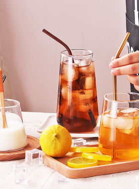 加厚玻璃杯耐热防爆透明水杯家用高硼硅早餐牛奶果汁夏季冷饮杯子