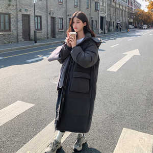 东大门白鸭绒羽绒服女2024新款冬季外套韩版宽松中长款连帽面包服