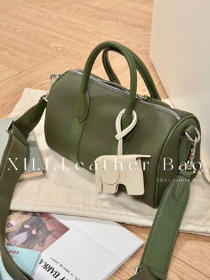 XI.LI西里·【时髦书呆子】头层牛皮单肩斜挎手提波士顿包