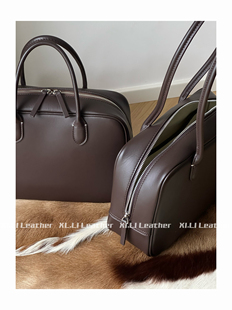 西在浙里|定制头层牛皮波士顿保龄球通勤小众包包