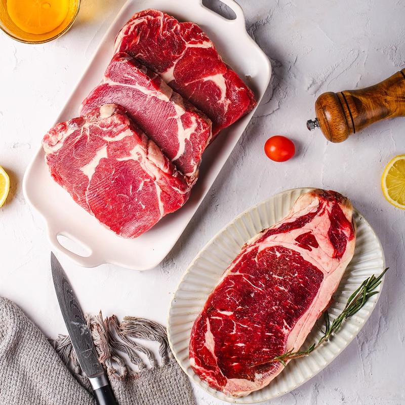 【恒都】原切西冷6片肉眼4片牛排