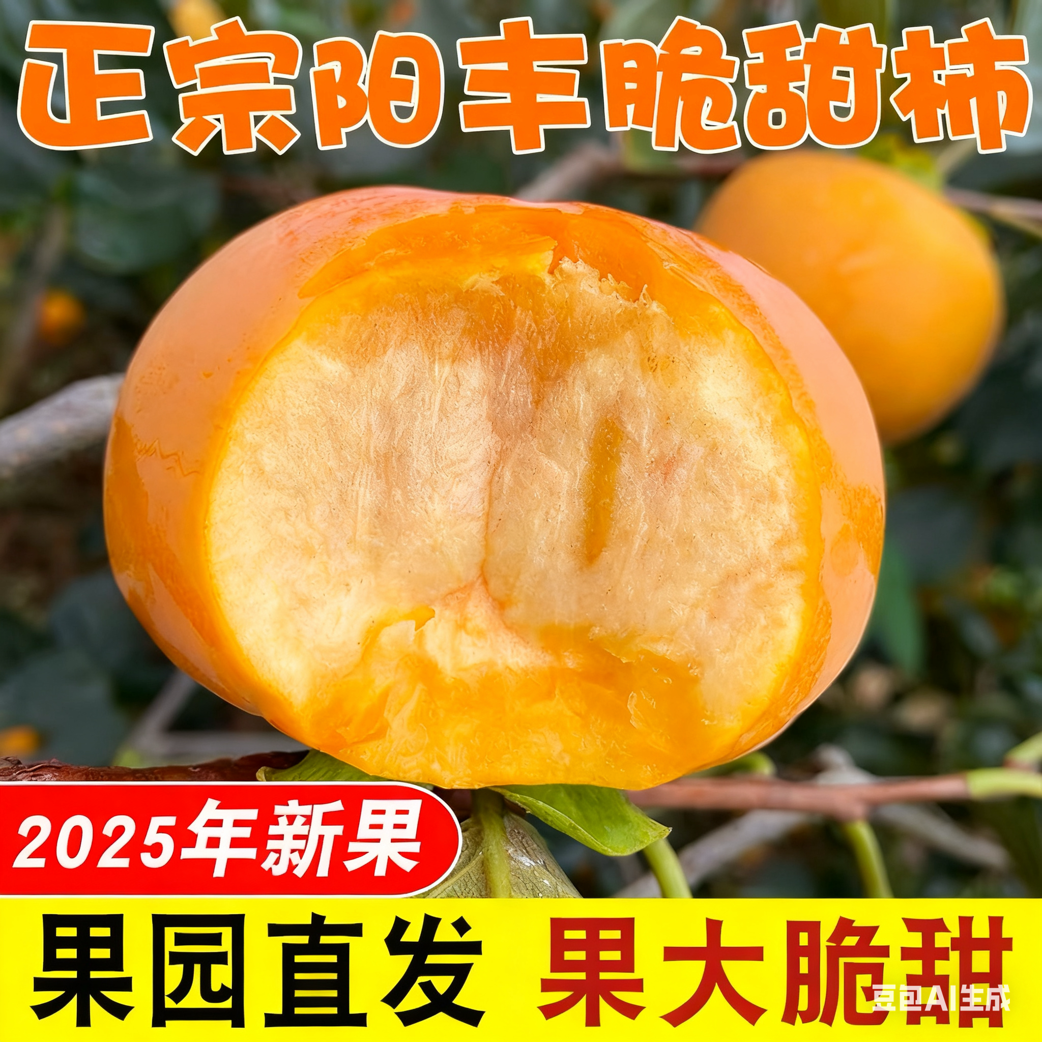 阳丰脆柿熟了 (大果10-15个)今天活动价直接拍