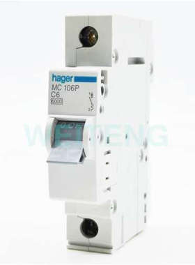 HAGER海格 MC106P 空气开关家用单相单极1P 小型断路器220V工业