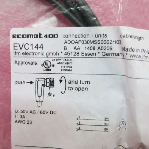 全新原装正品IFM易福门 EVC144 现货