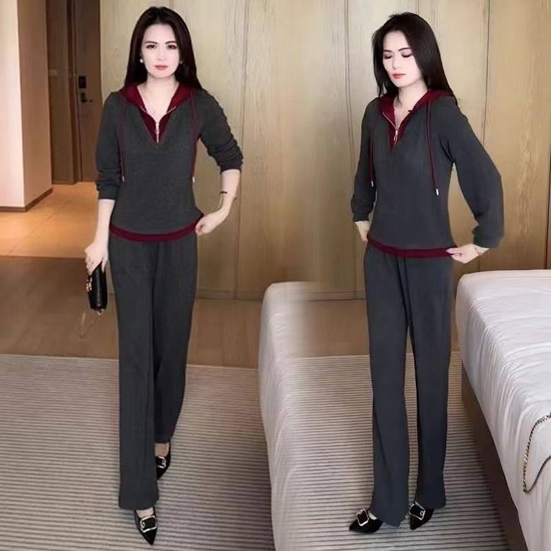 运动休闲裤套装女春秋季新款时尚百搭减龄高档遮肚连帽上衣俩件套,女装/女士精品,时尚套装,淘宝优惠券,粉丝福利购,淘宝优惠卷