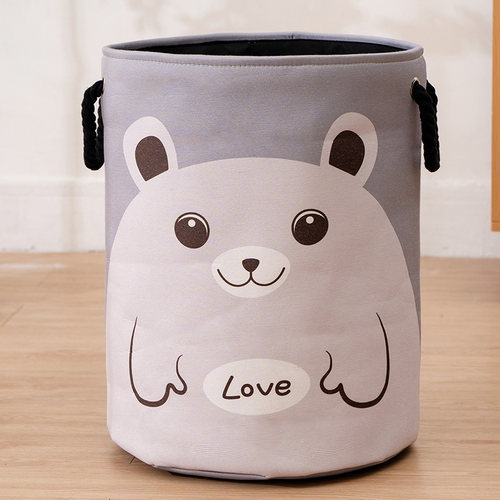 三层加厚加粗棉绳提手折叠收纳桶