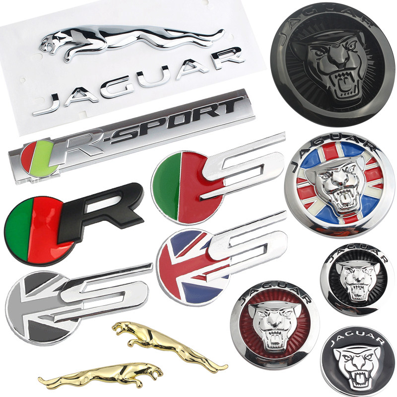 捷豹车标jaguar机盖前标 带底座立标改装格栅标中网标中控换挡贴