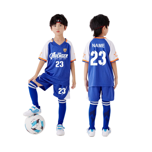 儿童足球服套装男女童定制小学生比赛运动训练队服足球速干衣印字