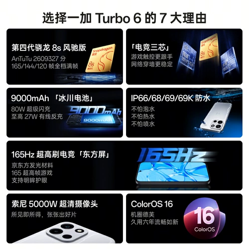 [OnePlus] Выпущен новый продукт OPPO OnePlus Turbo 6, студенческий игровой телефон Snapdragon с искусственным интеллектом для киберспорта, большая батарея, официальный флагманский магазин OnePlus, официальный веб-сайт, подлинная государственная субсидия, национальная субсидия