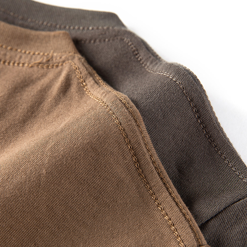 공장에서 직접  그만한 가치가 있습니다  남성과 여성을 위한 200G 헤비급 순면 반팔 티셔츠 아메리칸 캐주얼 솔리드 컬러 루즈