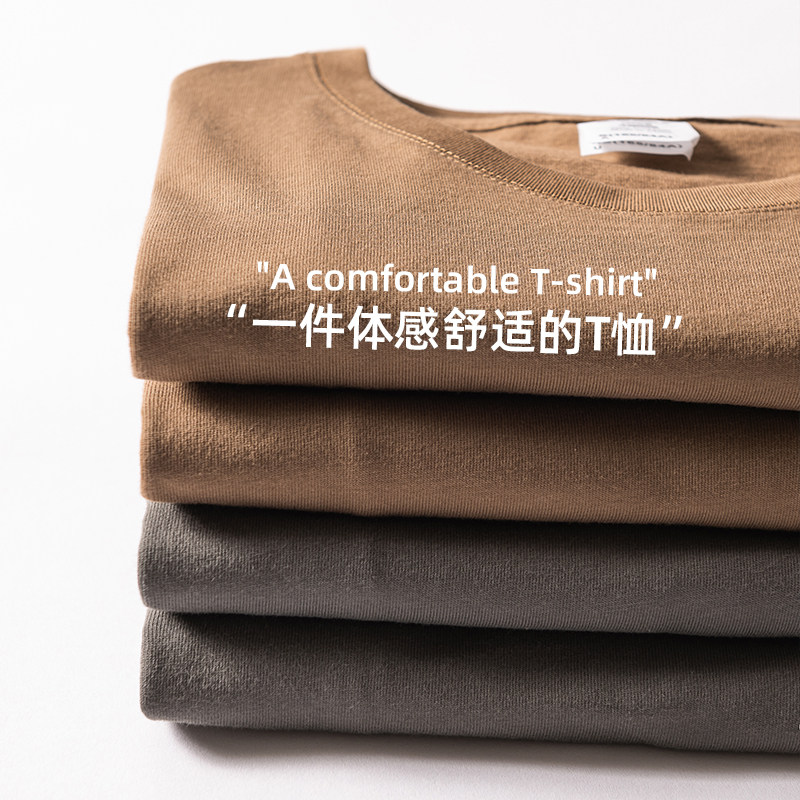 공장에서 직접  그만한 가치가 있습니다  남성과 여성을 위한 200G 헤비급 순면 반팔 티셔츠 아메리칸 캐주얼 솔리드 컬러 루즈