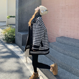现货2024冬季新款两面穿千鸟格毛毛外套B173-8342-P195-K299，女装毛呢外套，浙宝173