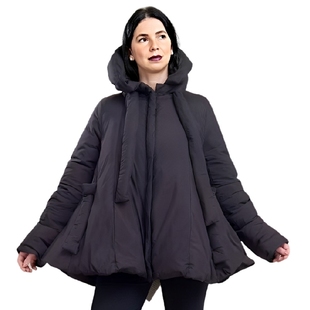 定制2024秋冬新款暗黑系先锋设计小众品牌女装不规则巫师帽羽绒服