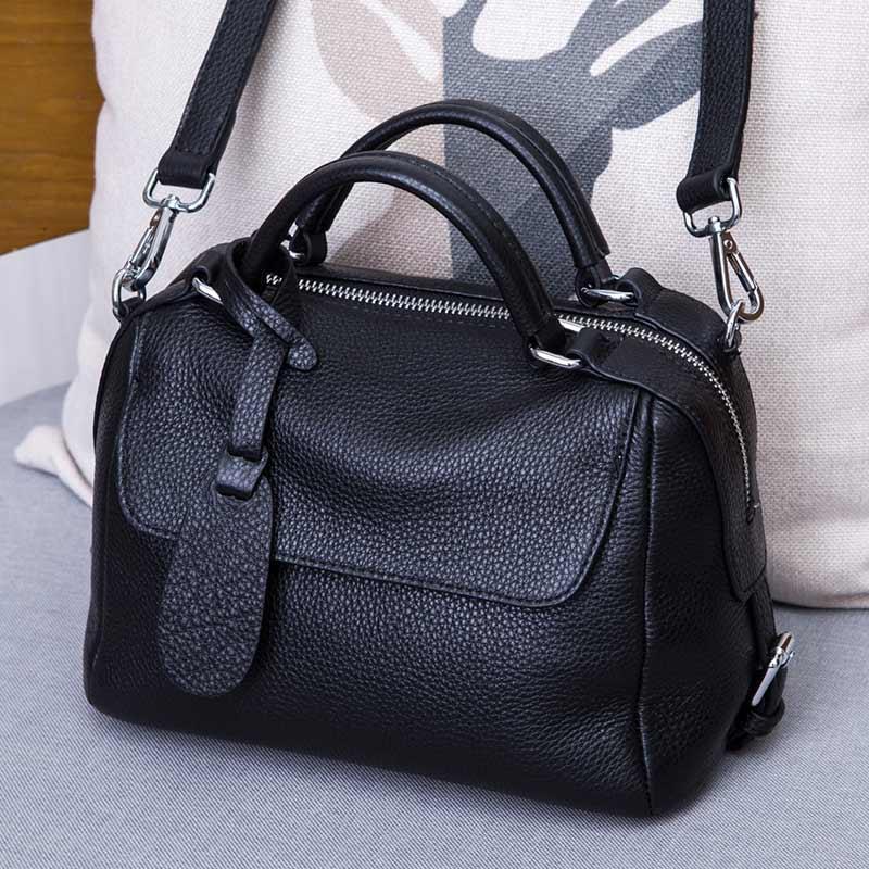 真皮包包2025新款女士牛皮手提包单肩斜挎大容量软皮波士顿枕头包