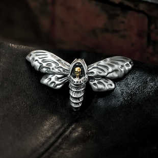 BeeRealxNature In联名款 鬼蛾仓BOLO扣 骷髅 鬼面天蛾 原创设计