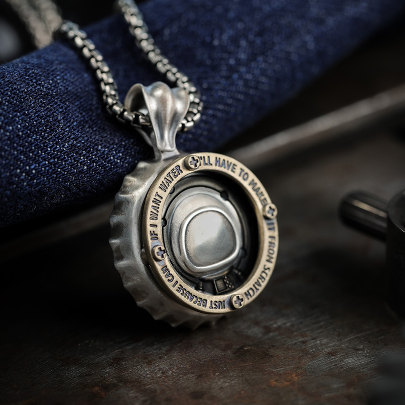 BeeReal中性925银原创吊牌太空