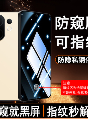 【可指纹解锁防窥膜】适用vivoS30防偷窥钢化膜x100s防隐私s19手机膜y300gt防看s12新款s10屏保s18eS16Es15