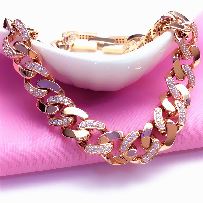 男士手链18k彩金玫瑰金