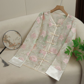 新款 2025春季 中国风重工刺绣盘扣提花外套上衣 仙鹤梅花唐装 新中式