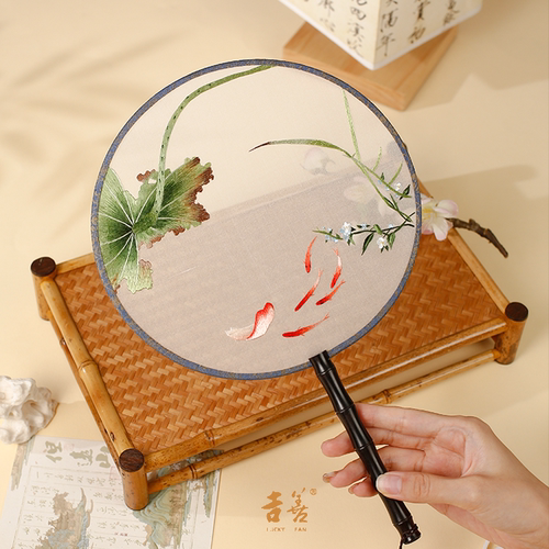 吉善双面古典刺绣扇芒种团扇古风宫廷圆扇中国风圆扇汉服女绣花扇 - 封面